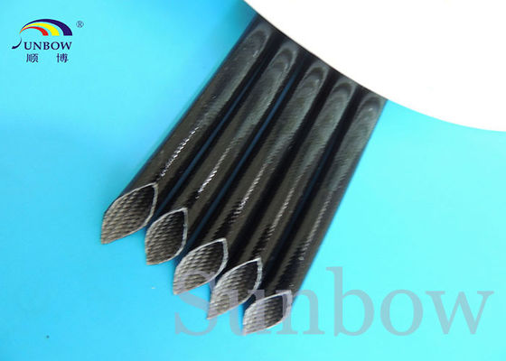 China Das schwarze Sleeving/Gummifiberglas Silikon-Fiberglas flocht Ärmel für Kabelbaumisolierung fournisseur